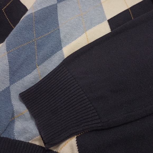 St. John's Bay Argyle V-neck Sweater - L - Picture 3 of 4